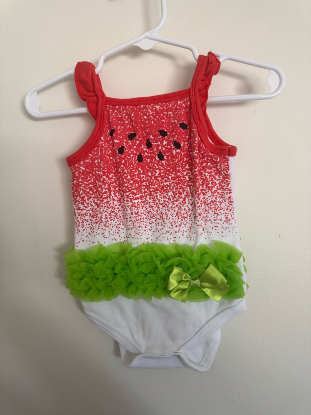 Little Treasure Baby Romper in Coral and White